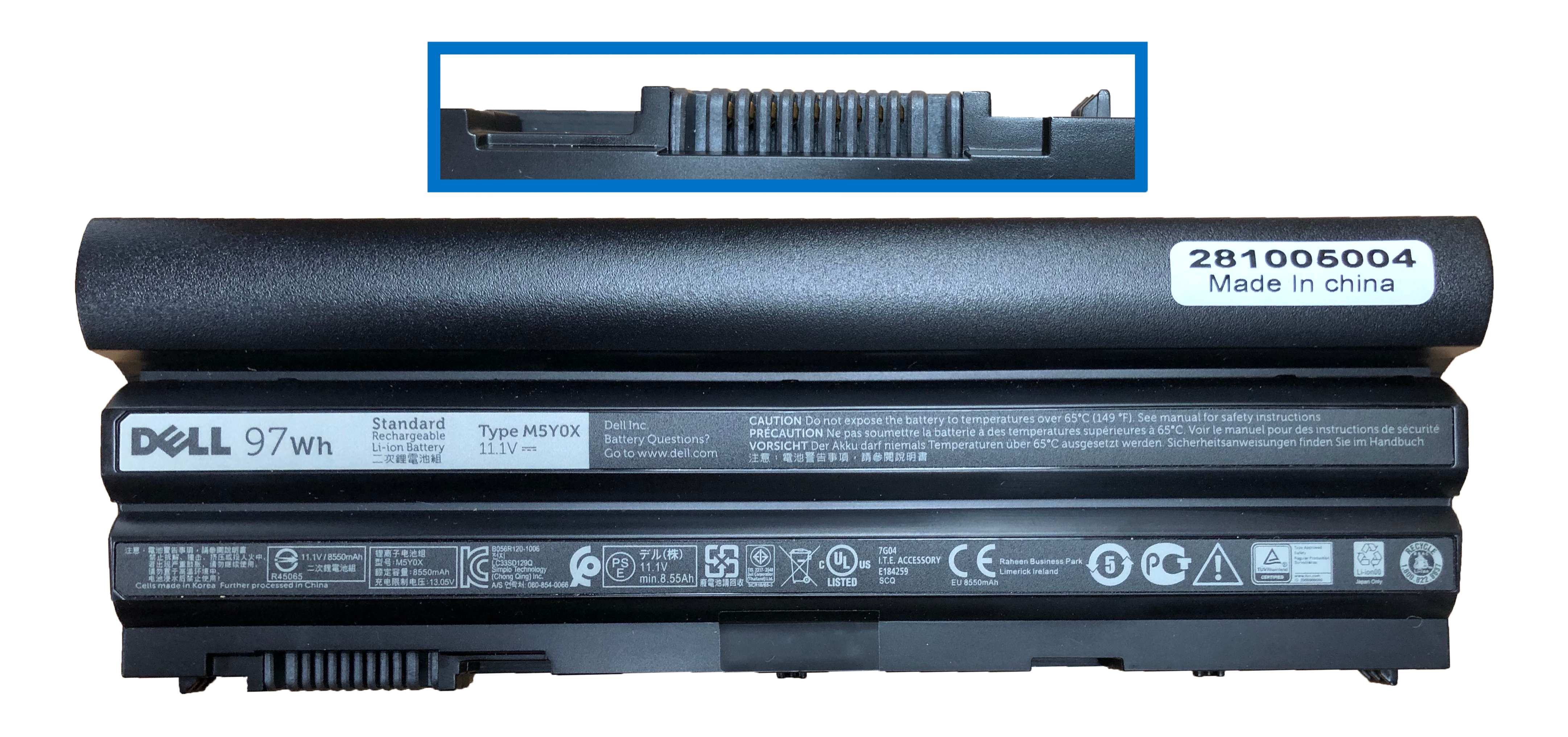 DE1005-O, DELL, ORIGINAL, BATTERY, 11.1V, 9CELL, 8750MAH, 97WH, - DE1005-O - AmericanStock Guadalajara, Jal.