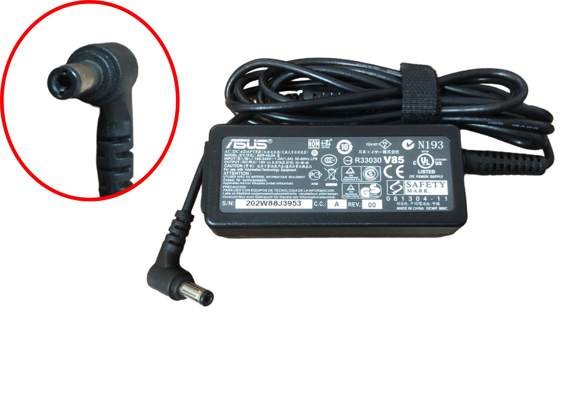 AS9948-O, ASUS, ORIGINAL, AC ADAPTERS, 19V, 2.4A, TIP 5.5*2.5, 45W. - AS9948-O - AmericanStock Guadalajara, Jal.